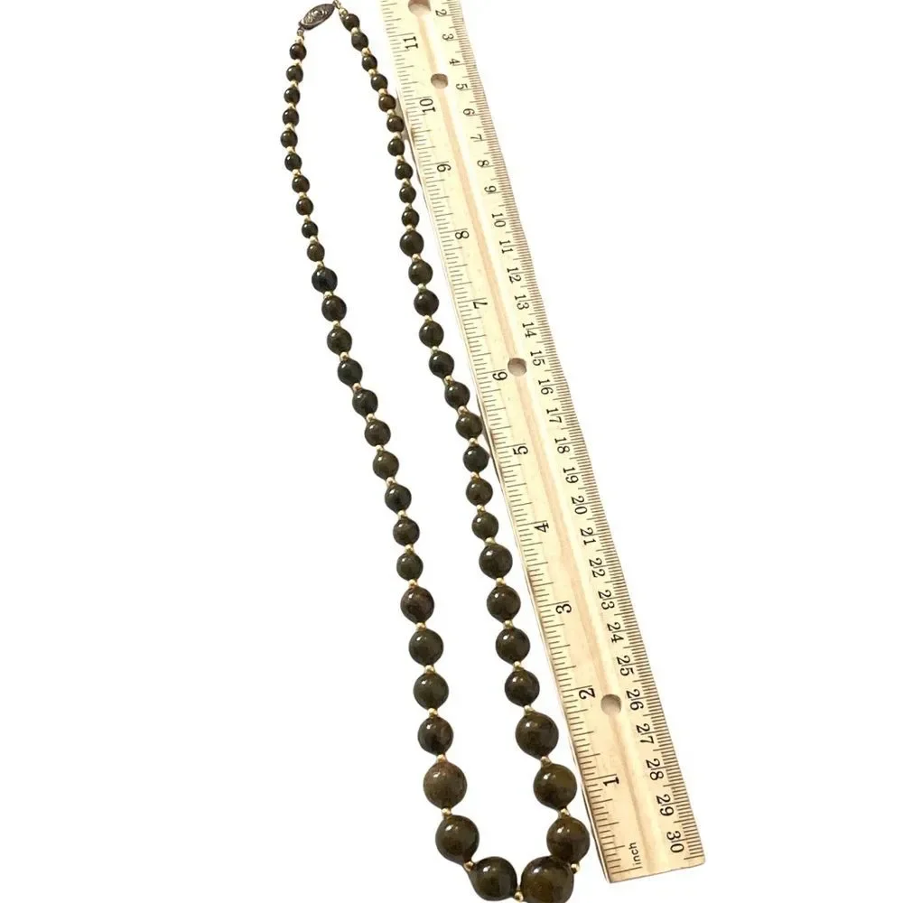 Vintage Beaded Necklace Dark Brown - Picture 4 of 4